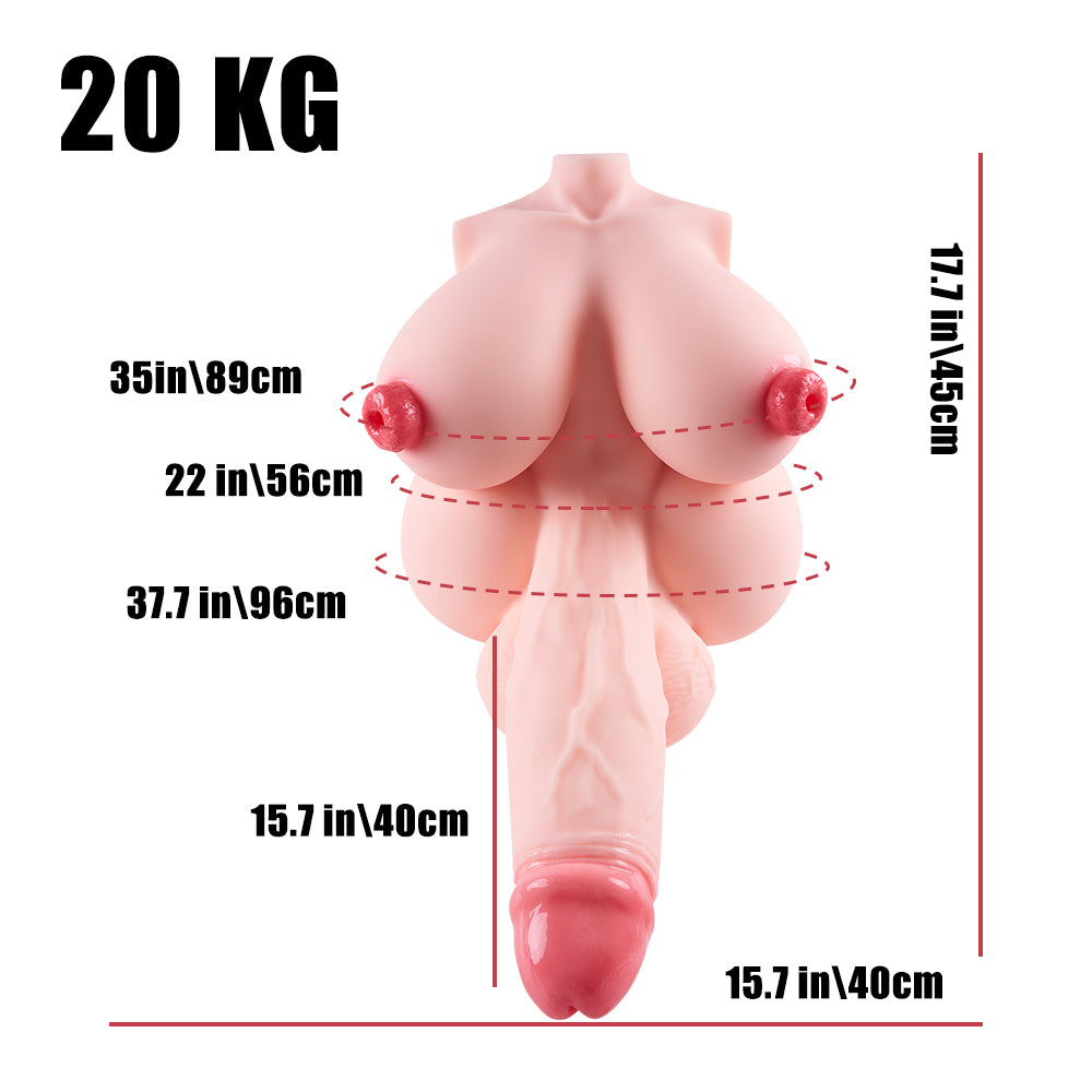 P76-44LB 15.7inch Dildo Hentai Shemale Femboy Male Huge Cock Trans Torso | MRL - Image 2