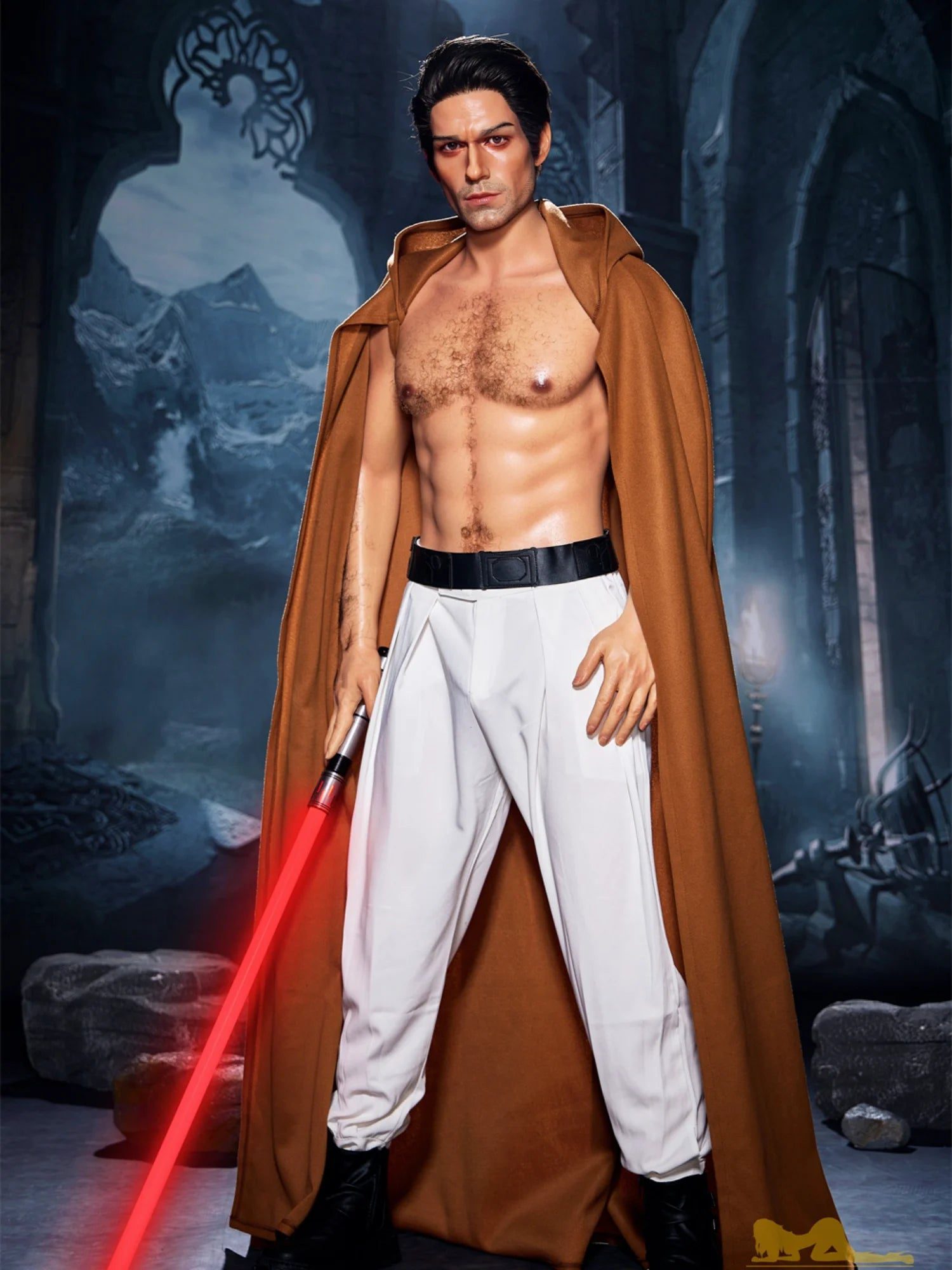 F4575-170cm/5ft7-38kg Tanned Femboy Silicone Real Life Male Sex Doll-Irontech Doll - Image 14