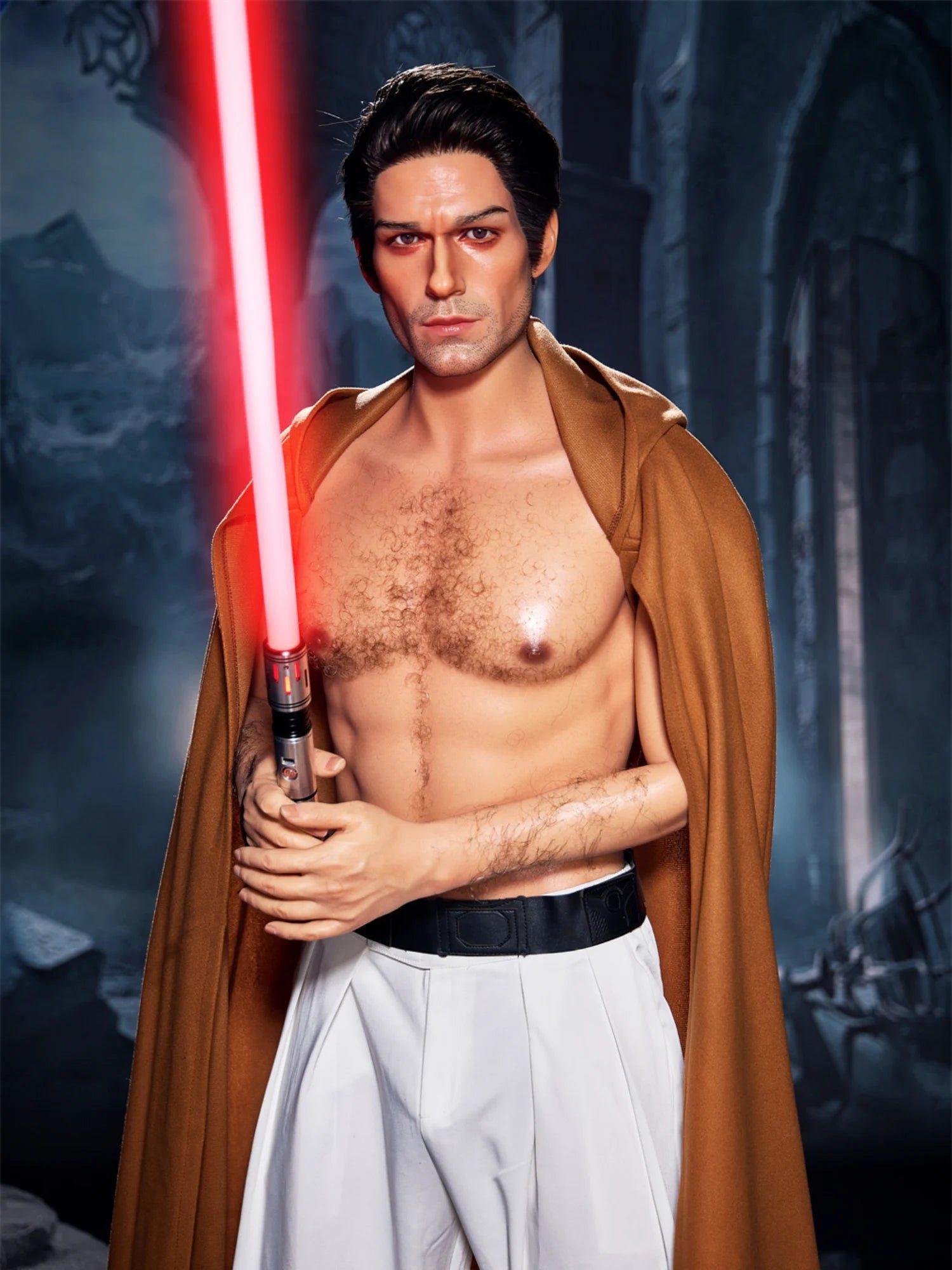 F4575-170cm/5ft7-38kg Tanned Femboy Silicone Real Life Male Sex Doll-Irontech Doll - Image 7