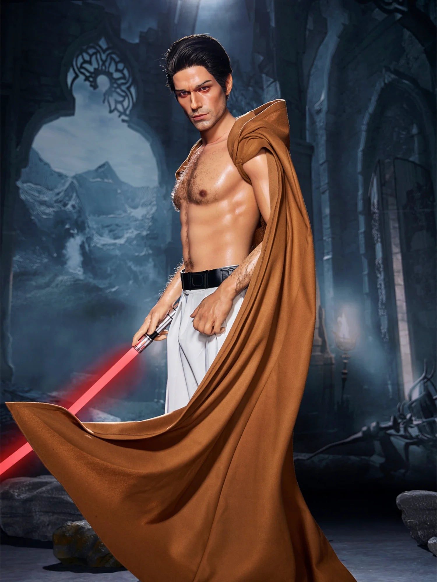 F4575-170cm/5ft7-38kg Tanned Femboy Silicone Real Life Male Sex Doll-Irontech Doll - Image 12