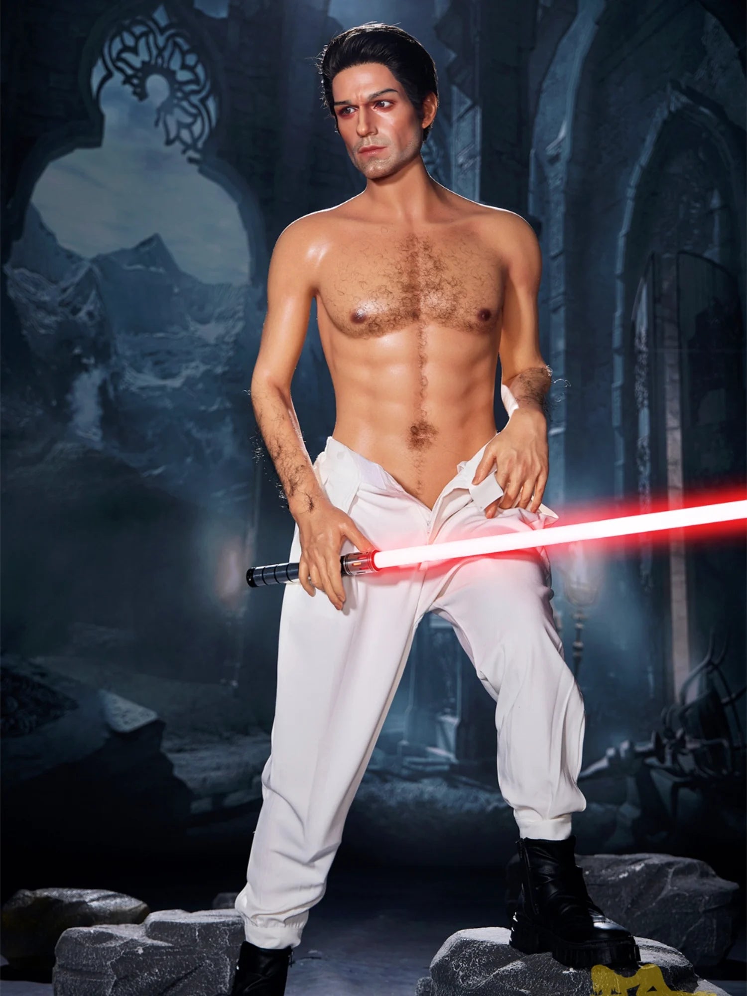 F4575-170cm/5ft7-38kg Tanned Femboy Silicone Real Life Male Sex Doll-Irontech Doll - Image 15