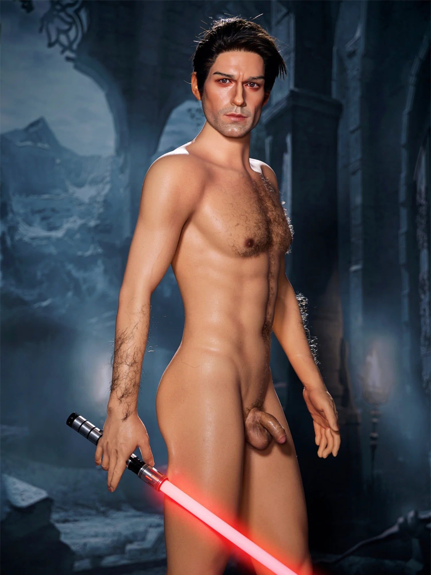 F4575-170cm/5ft7-38kg Tanned Femboy Silicone Real Life Male Sex Doll-Irontech Doll - Image 5