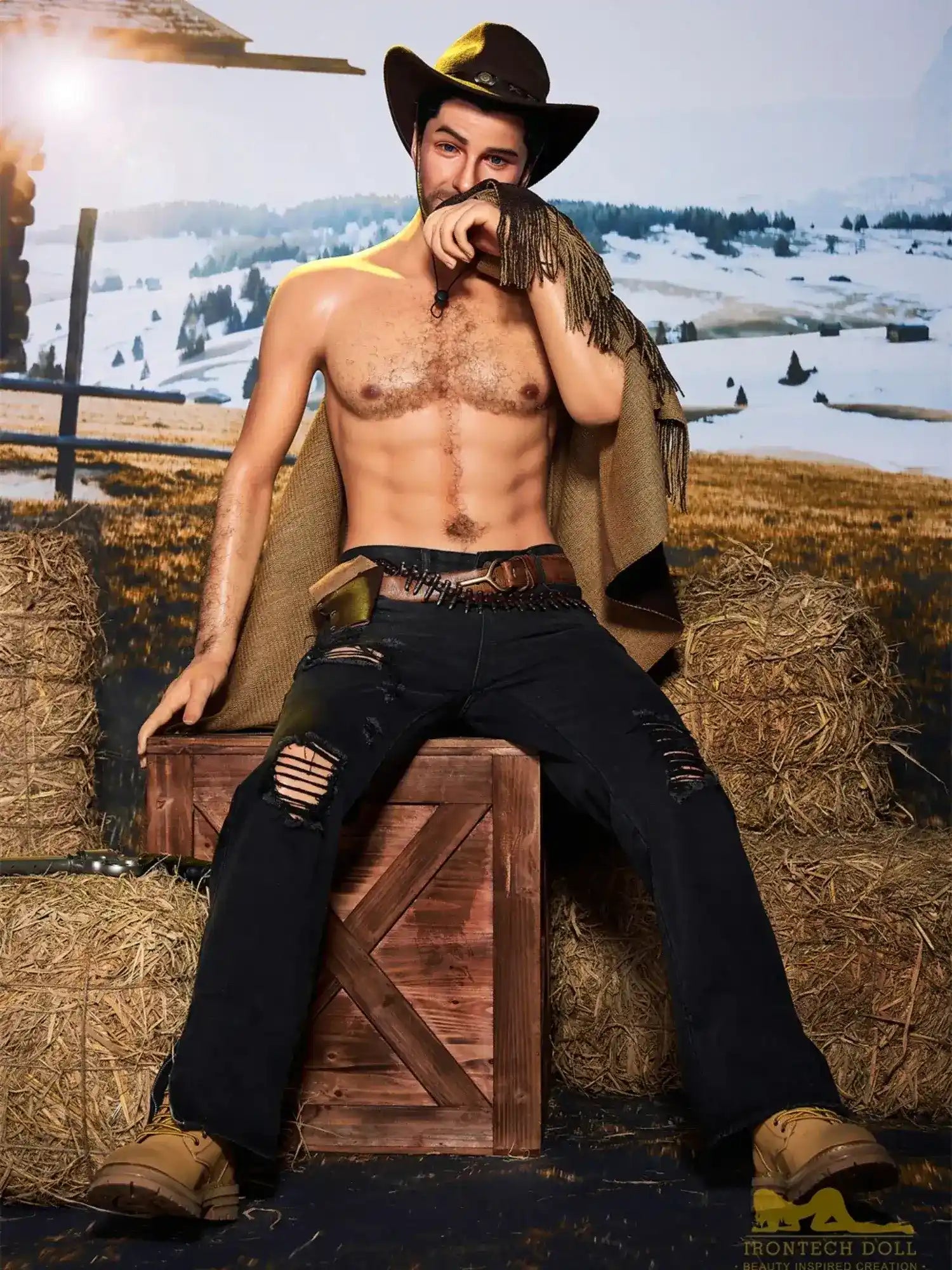 F4577-170cm/5ft7-38kg Allen Silicone Sex Doll Male Femboy Masturbator-Irontech Doll - Image 4