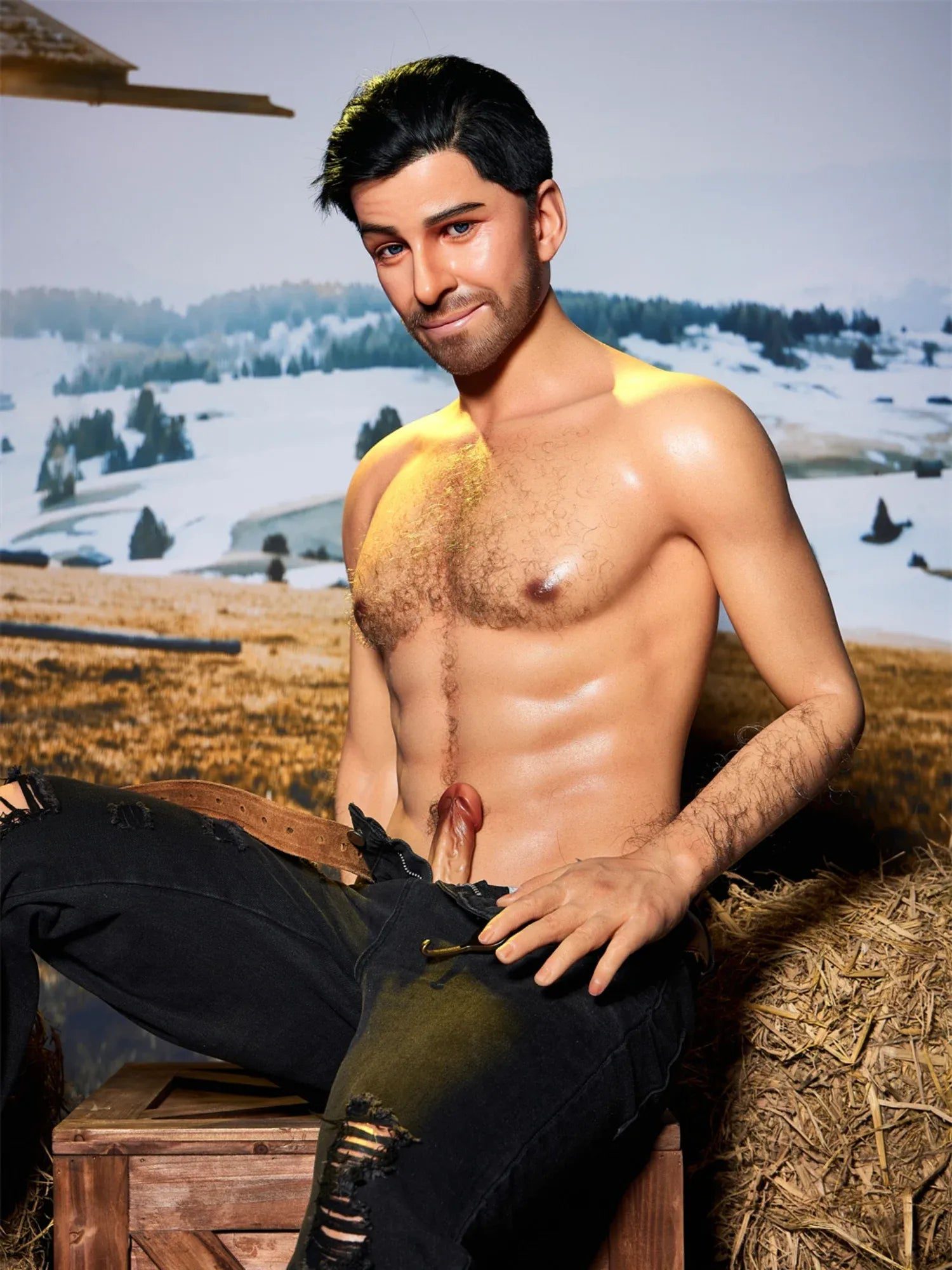 F4577-170cm/5ft7-38kg Allen Silicone Sex Doll Male Femboy Masturbator-Irontech Doll - Image 2