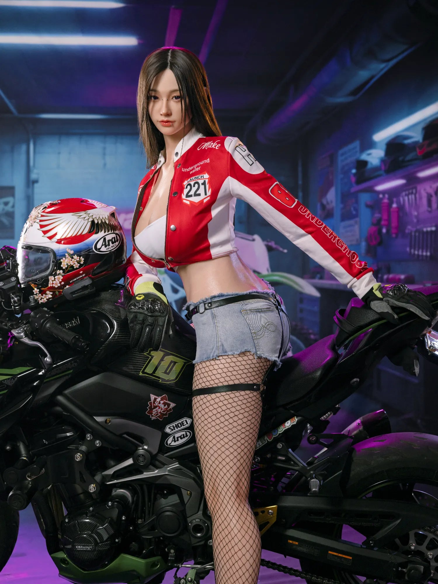 F5713- 170cm(5ft7)-43kg G Cup Silicone ROS Motorcycle Girl Asian Huge breast Sex Doll丨Doll senior - Image 6