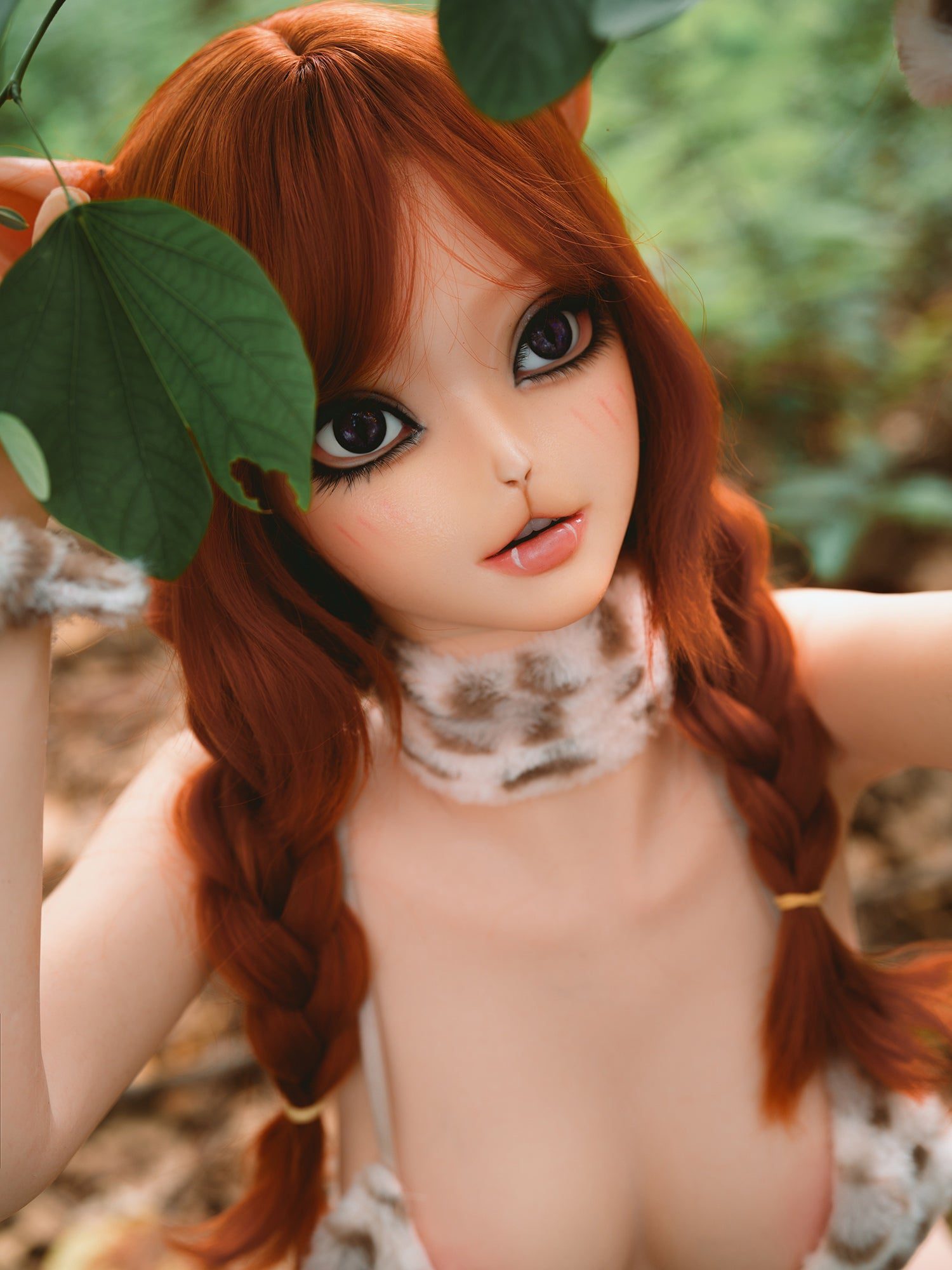F2417-150cm/4ft9 D Cup M42# Wild Jungle Leopard Girl Silicone Furry Sex Doll |SY Doll - Image 10