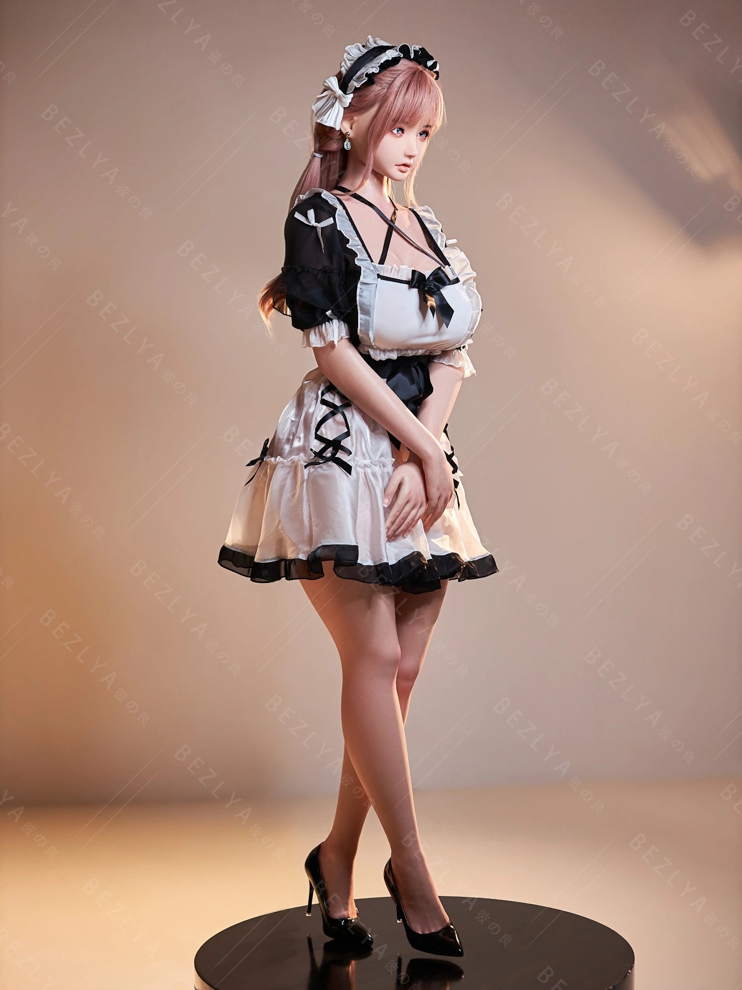 F7138-155cm(5.12ft)-34.5kg 2.1 I Cup Pink Twin Tails Maid Style Japanese Silicone Japanese Cosplay Sex Doll With 3 Love Holes Young Sex Doll|Bezlya Doll - Image 14