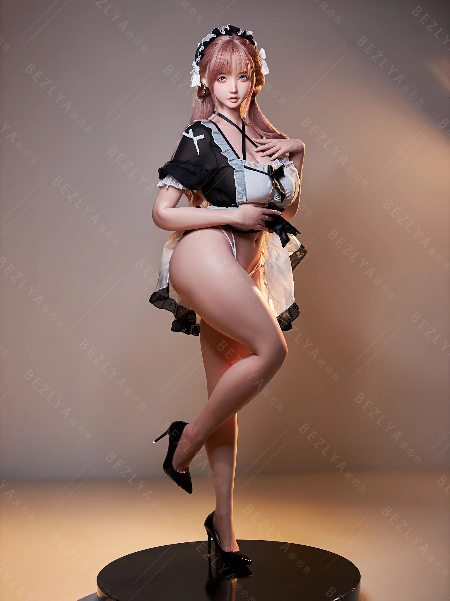 F7138-155cm(5.12ft)-34.5kg 2.1 I Cup Pink Twin Tails Maid Style Japanese Silicone Japanese Cosplay Sex Doll With 3 Love Holes Young Sex Doll|Bezlya Doll - Image 16