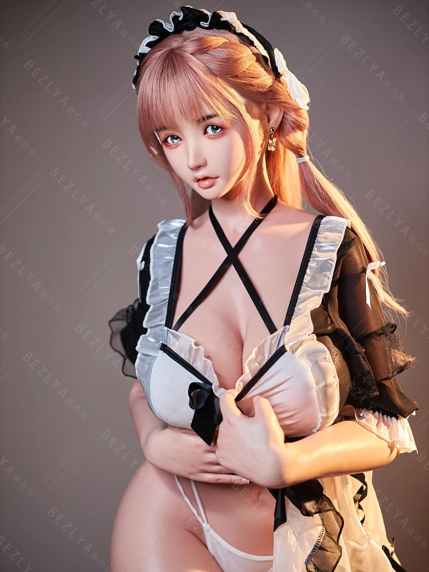 F7138-155cm(5.12ft)-34.5kg 2.1 I Cup Pink Twin Tails Maid Style Japanese Silicone Japanese Cosplay Sex Doll With 3 Love Holes Young Sex Doll|Bezlya Doll - Image 19