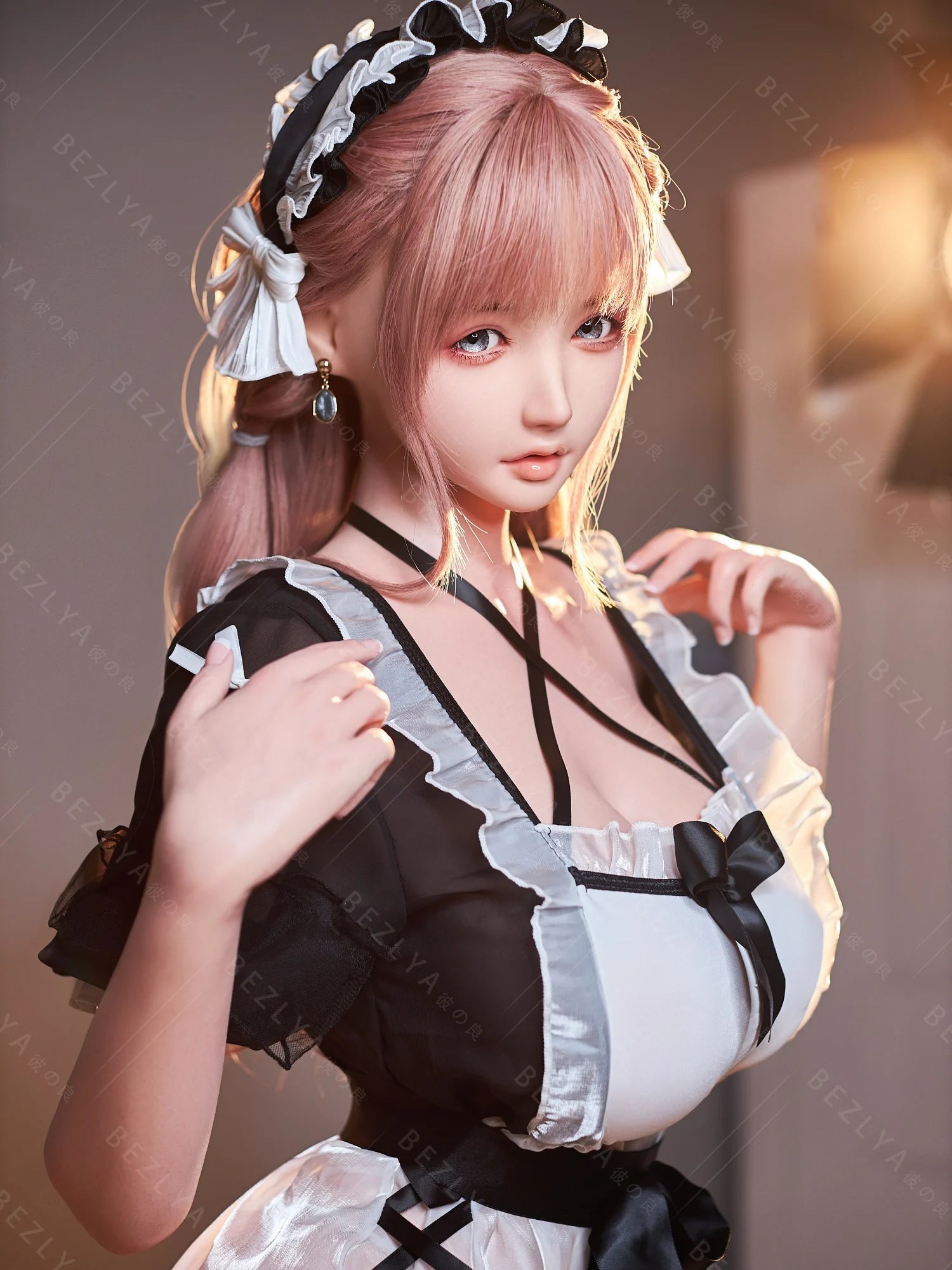 F7138-155cm(5.12ft)-34.5kg 2.1 I Cup Pink Twin Tails Maid Style Japanese Silicone Japanese Cosplay Sex Doll With 3 Love Holes Young Sex Doll|Bezlya Doll - Image 20
