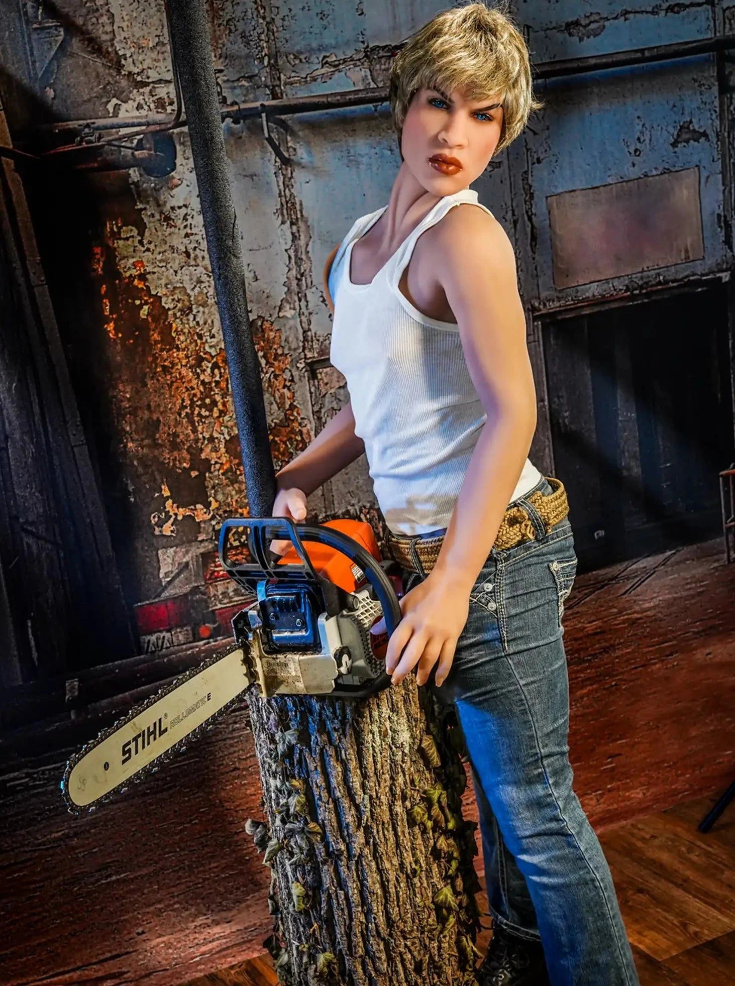 F3879-167cm/5ft5-47kg Blond Boy W Sexy Thick Lips TPE British Male Femboy Sex Doll | HR Doll - Image 10