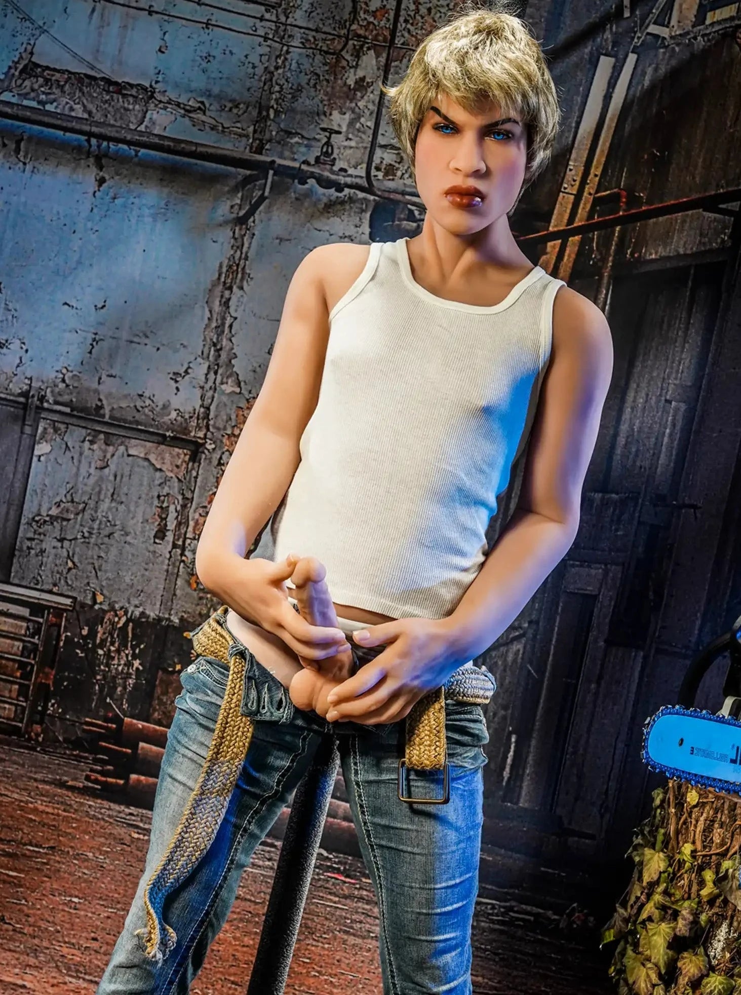 F3879-167cm/5ft5-47kg Blond Boy W Sexy Thick Lips TPE British Male Femboy Sex Doll | HR Doll - Image 7