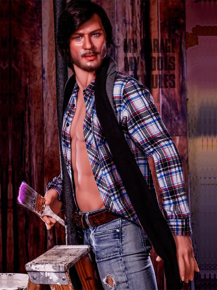 F3880-167cm/5ft5-47kg Bearded Dad TPE Body Silicone Head Real Male Sex Doll | HR Doll - Image 5