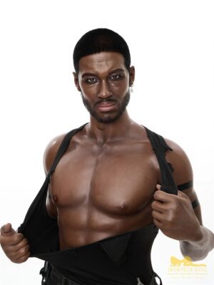 F4554-176cm-40kg Abs Strong Femboy Black Ebony Male Silicone Sex Doll -Irontech Doll