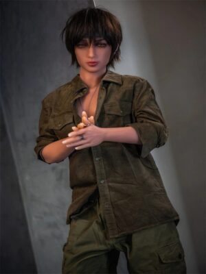 N1A3694.jpg F1671-160cm(5ft3)-34kg Customizable TPE Femboy Sex Doll Thin Wheat Skin Short Hair | Aibei Doll