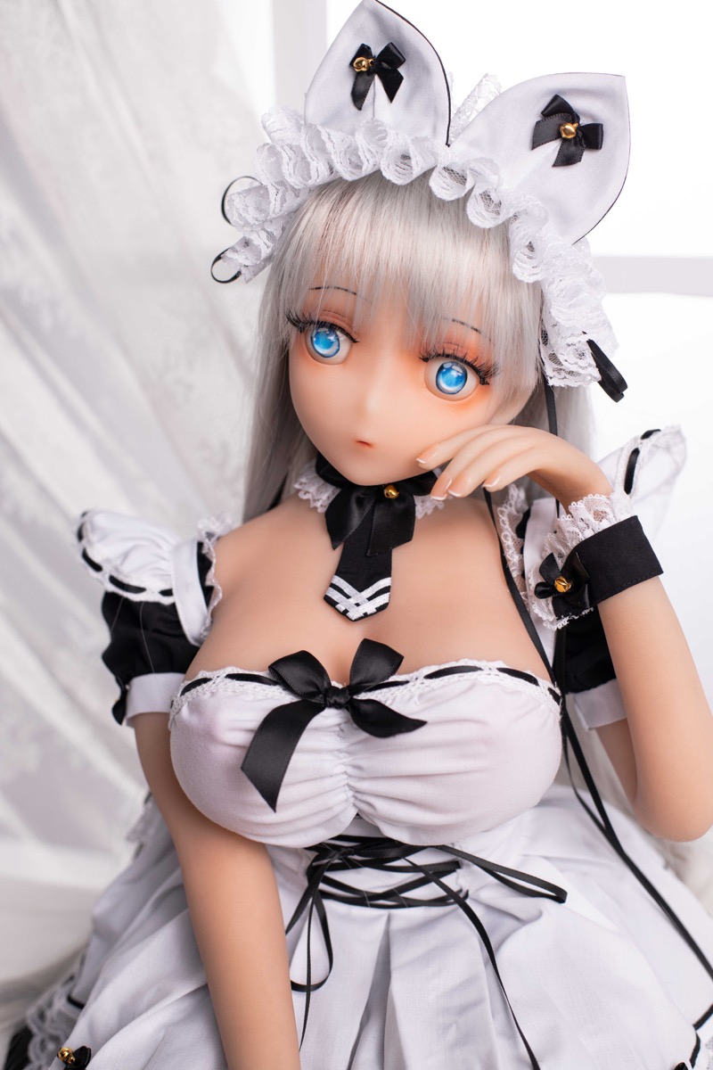 Lolita – 70cm Charming White-Haired Maid Outfit Adult Anime Figurine - Image 12