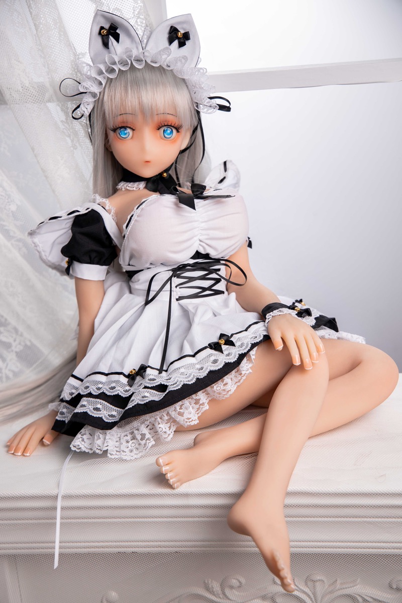 Lolita – 70cm Charming White-Haired Maid Outfit Adult Anime Figurine