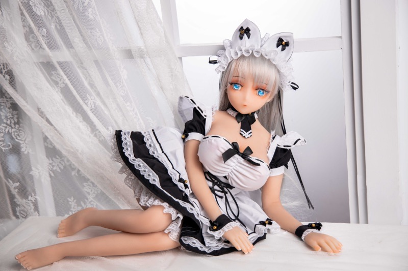 Lolita – 70cm Charming White-Haired Maid Outfit Adult Anime Figurine - Image 31