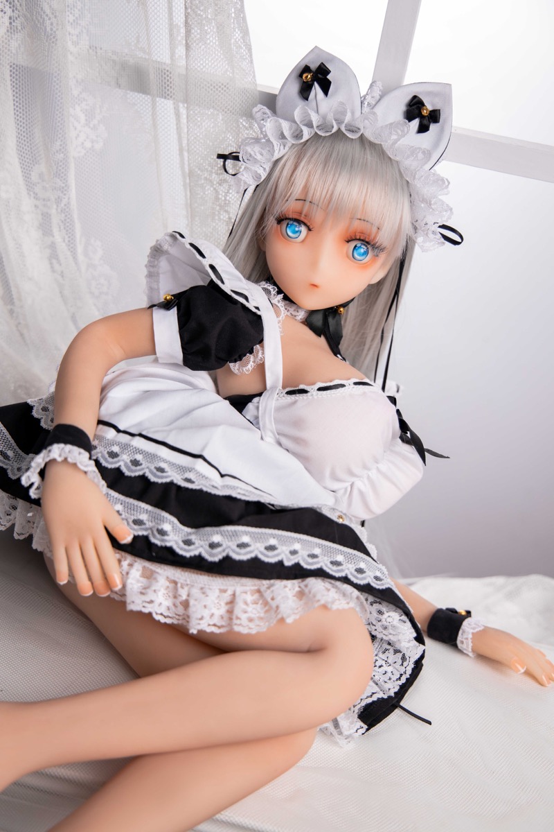 Lolita – 70cm Charming White-Haired Maid Outfit Adult Anime Figurine - Image 9