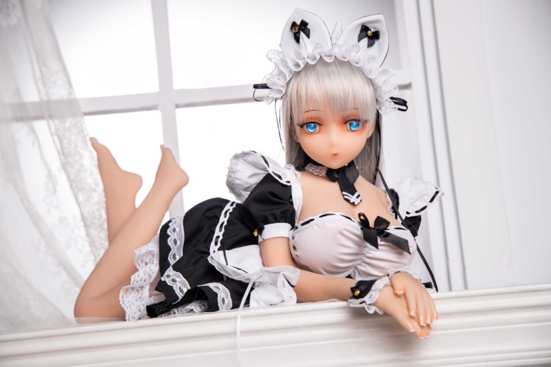 Lolita – 70cm Charming White-Haired Maid Outfit Adult Anime Figurine - Image 27