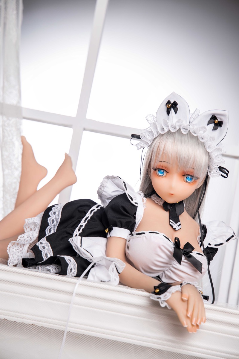 Lolita – 70cm Charming White-Haired Maid Outfit Adult Anime Figurine - Image 13