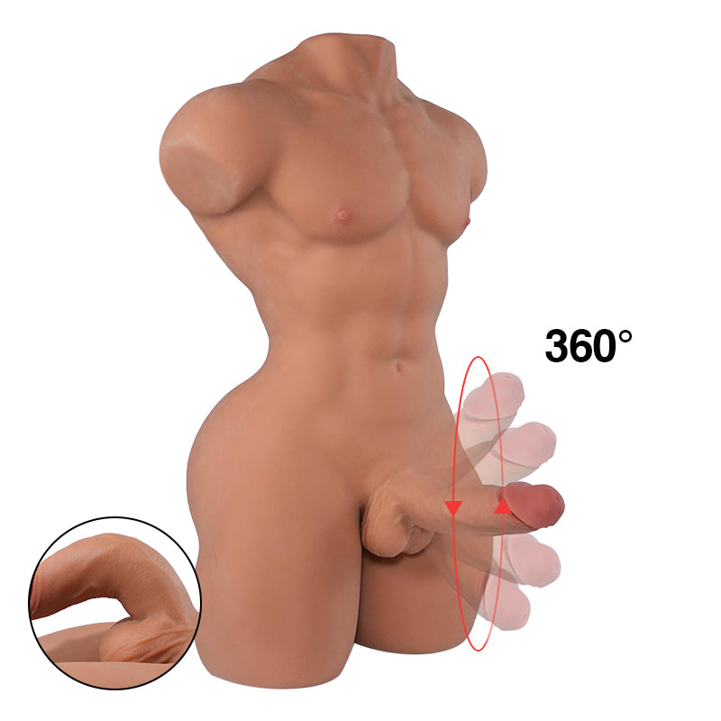 T636-33.7LB-6.7″ Mark Dildo Realistic TPE Male Sex Doll Torso with Big Dick丨Tantaly - Image 9