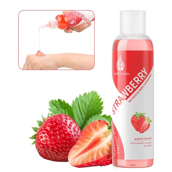 Edible Lubricant Strawberry Flavor Lubricant for Sex Lube Water Based Lubricant Oral Sex Anal Vagina Orgasm Gel Adult Goods