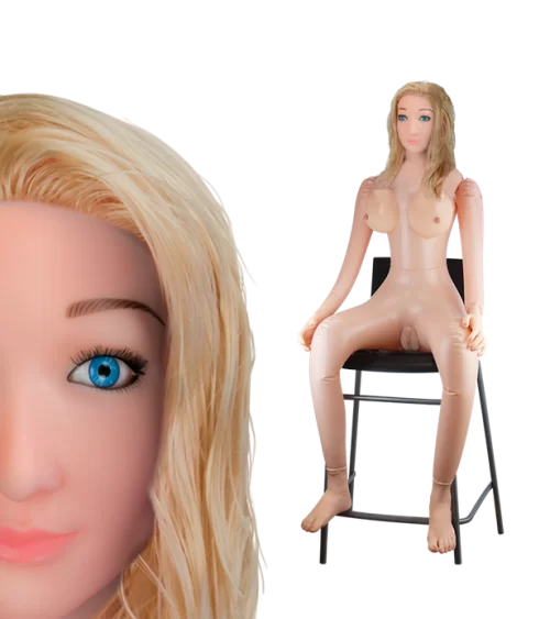 Angelina Jolie Blond Vibrating Blow Up Doll