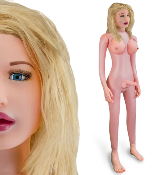 Monica Bellucci Realistic Blond Transsexual Inflatable Blow Job Doll
