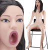 Nadia seated vibrating blow job sex doll